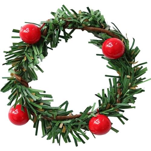 Artificial Wreath Napkin Ring Pine PVC Flower Red Decoration Berries Fruit Banquet Graduation Ceremony Special Event Wreaths