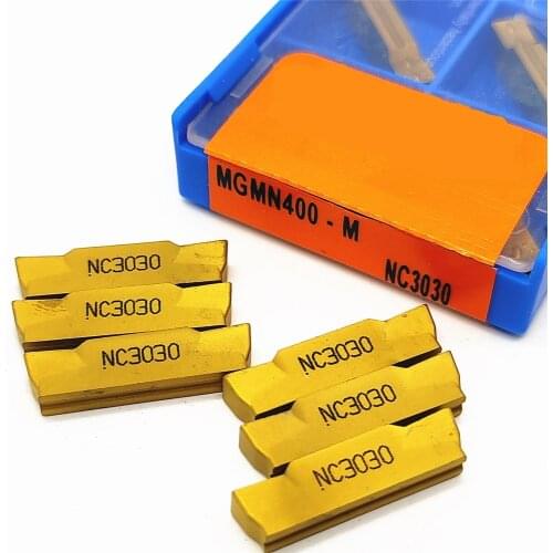 10pcs MGMN400 M PC9030 NC3020 NC3030 4MM Grooving Carbide Inserts CNC Lathe Cutter Turning Tool Parting and Parting off CNC Tool