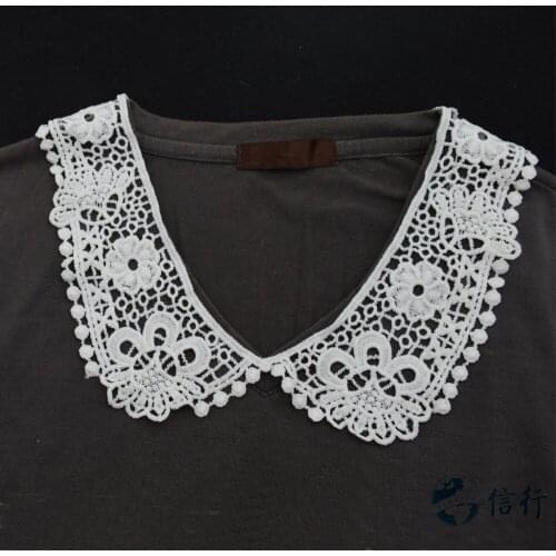 Lace false collar white embroidered fake lace collar trim diy women applique sewing supplies african guipure lace collars#3516