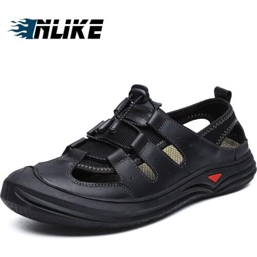 Summer Shoes Men Big Size Sandals Genuine Leather Quality Design Outdoor Beach Sandals