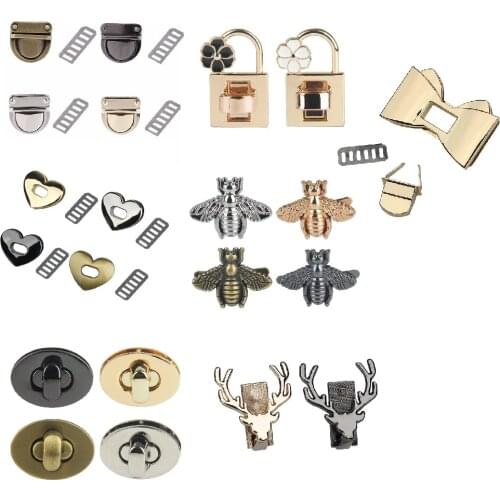 Metal Clasp Turn Lock Twist Lock for DIY Handbag Bag Purse Hardware Closure Bag Parts Accessories Luggage Bag Hardware Buckle