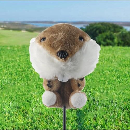 Cute Golf Head Cover Brown Raccoon Shaped No.1 Driver Club Transport Protective Headcover for Universal Golf Club