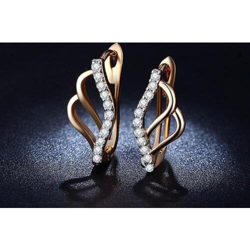 Fashion inlaid zircon butterfly earrings