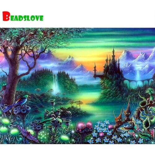 DIY Diamond Embroidery Fantasy Wonderland Square Pattern Rhinestone Sets Diamond Painting Cross Stitch Wall Decor Needlework