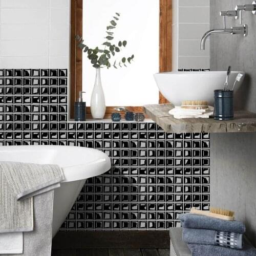 Mosaic Tile Sticker 3d Self-adhesive Removable Mosaic Tile Sticker Wall Paper Tile Diy Craft Decoration For Kitchen Bathroom