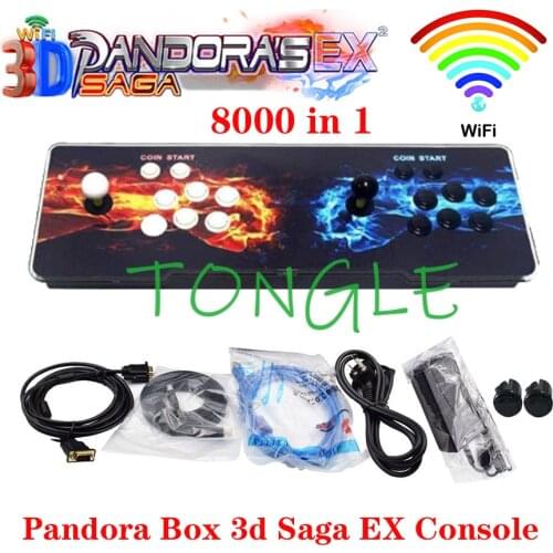 Pandora 3D WIFI EX SAGA Arcade Box 128 GB 8000 in 1 Save Function Multiplayer Joysticks Arcade Game Console