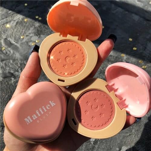 Maffick 3 Colors Peach Blush Natural Baked Cheek Face Blusher Rouge Beginner Beauty Blushes Shimmering Face Cosmetic Maquillage