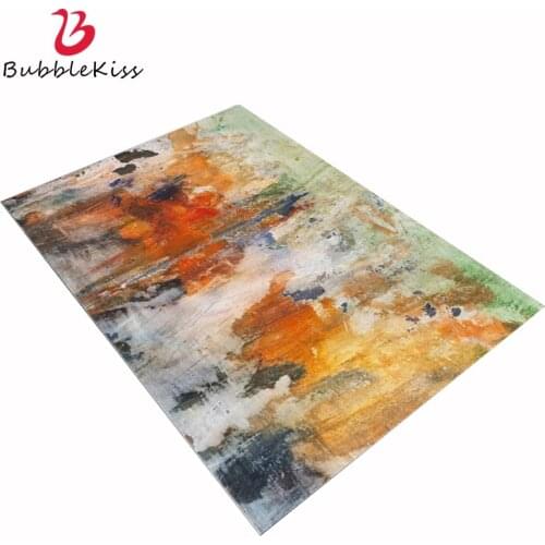 Bubble Kiss Carpets For Living Room Nordic Orange Silent Abstract Oil Painting Pattern Carpet Fashion Rugs For Living Room Decor