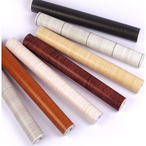 45cm*10m/roll Wood Grain Self-adhesive Wallpaper PVC waterproof Film Dorm Bedroom Decoration Wallpaper sold by roll