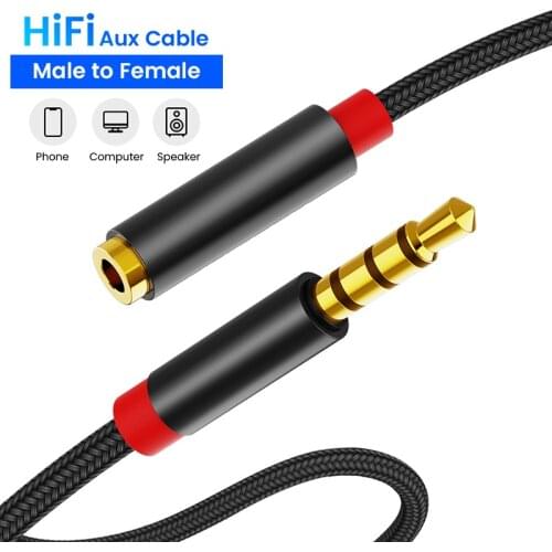 3.5mm Jack AUX Audio Male to Female Extension Cable Car Auxiliary Audio Stereo Cable With Microphone Stereo For PC Headphones