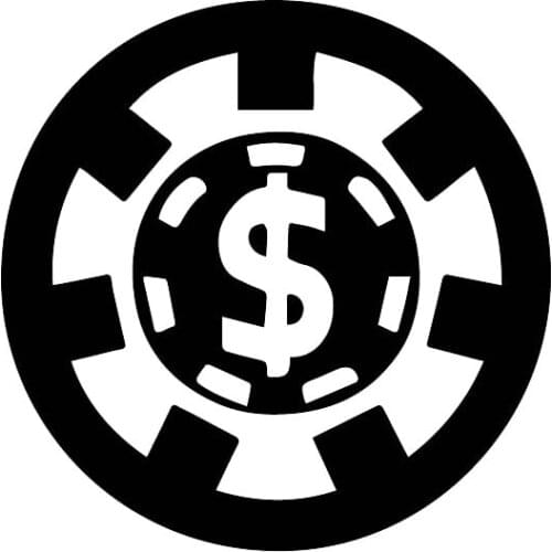 Unique Poker Coin Pattern Exquisite Car Stickers Pvc Personalized Auto Window Decoration Waterproof Decal Black/white, 15cm*15cm