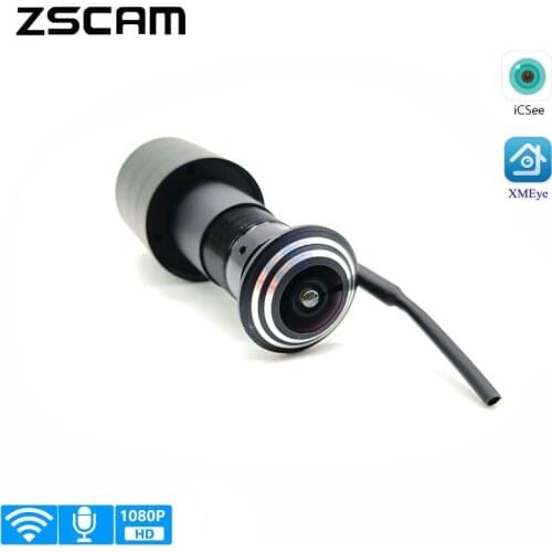 2MP Mini Peephole Wi-fi Door Eye Hole IP Camera TF Card Audio Home Security 1080P Fisheye Lens P2P Onvif Motion Sensor Webcam