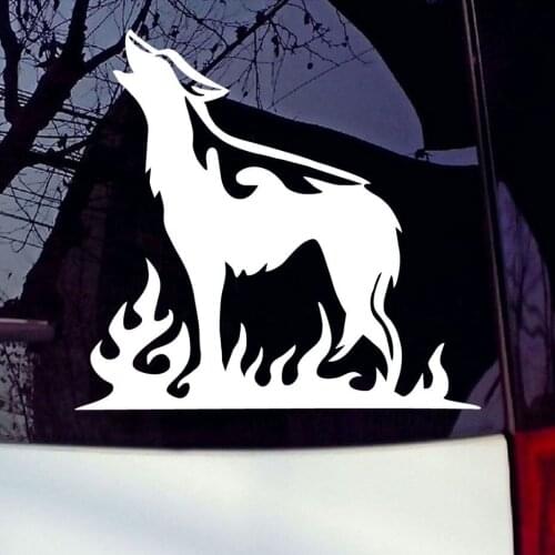 Loudmouthed Wolf Window Vinyl Decal Animal Sticker 12.7x11.9cm