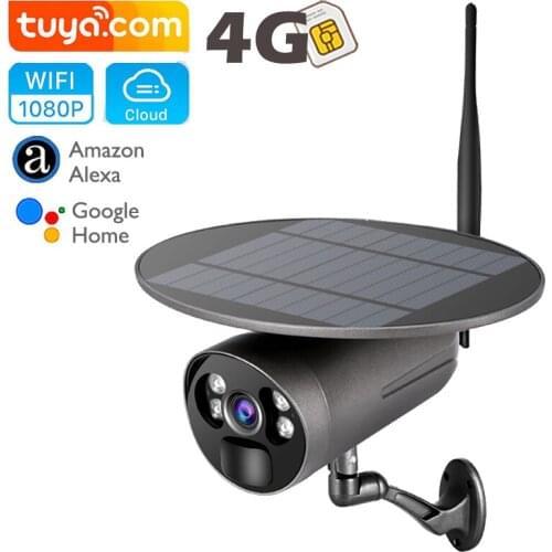 4G IP Camera Sim Card LTE Solar Panel Tuya Outdoor WiFi Waterproof Battery Powered Rechargeable Security Motion Alexa Google
