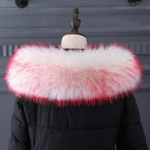 Women New Faux Fox Fur Collar Multicolor Shawl Collar Female Fashion Autumn Winter Warm Scarves Coat Hood Fur Decor