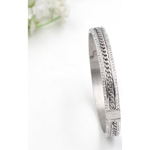 Top Quality cz couples lovers bangle Fashion Jewelry Cuff Carter Bracelets Bangles 316L Stainless Steel Bracelets For Women