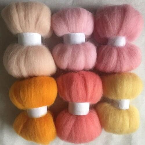 WFPFBEC70s wolvilt 60g feltro mixed clolrs feutrine naaldvilten merino wool fibre roving for needle feling kit diy crafa