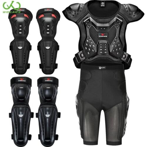 WOSAWE MTB Motocross Armor Jacket Shorts Knee Pads Protector Set Moto Protective Gear Motorcycle Full Body Protection Suit Kit