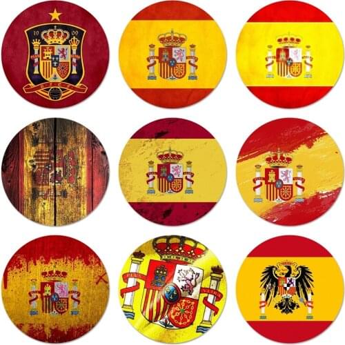 Spanish flag Icons Pins Badge Decoration Brooches Metal Badges For Clothes Backpack Decoration 58mm