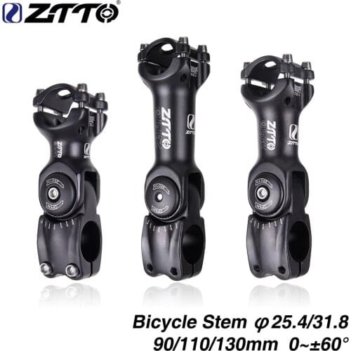 ZTTO Adjustable Bicycle Stem MTB bike Road Bike Bicycle Stem 31.8mm25.4mm 60 riser 90 110 30mm Fiting For XC Bicycle Parts
