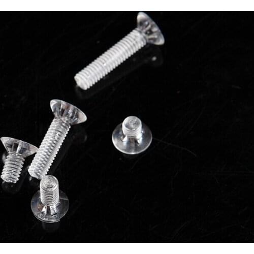 1000PCS/LOT M4*6/8/10/12/16/20/25MM Transparent Acrylic Flat Cross Recessed Countersunk Head Machine Screws clear Screw Fastners