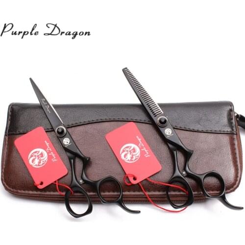 5.5" 6.0" Purple Dragon 440C Straight Scissors Thinninng Shears Animal Shears Professional Pets Scissors Dogs Grooming Kit Z9016