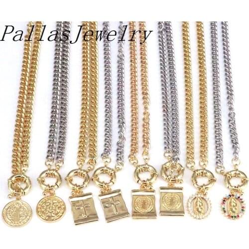 5Pcs Religious jewelry pendants necklace cz jesus cross pendants San Bento High quality cz for women