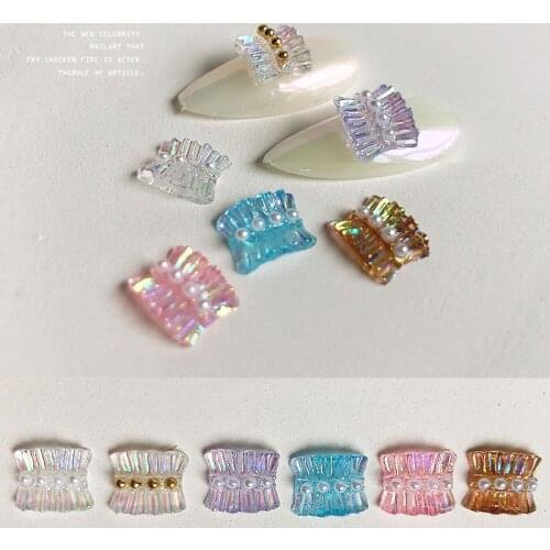 Nail Art Crystal Aurora Gem nail charm -Skirt -Set of 10pcs Aurora Skirt Rhinestone 3D Jewelry/Aurora Symphony nail charms,u788