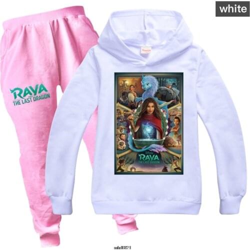 New Raya and The Last Dargon Cute Print Hoodie Pants Set Coat Trousers Hoody Sweatshirt Clothes for Boys Girls Kids