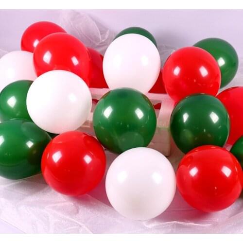 12Pcs Red Green Color Merry Christmas Latex Balloon 10inch 12inch latex Baloons for Merry Christmas Party Home Courtyar Supplies