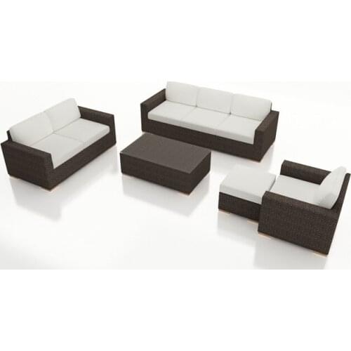 Best Seller Aluminium Fram Patio Rattan 5 Piece Wicker Sofa Set