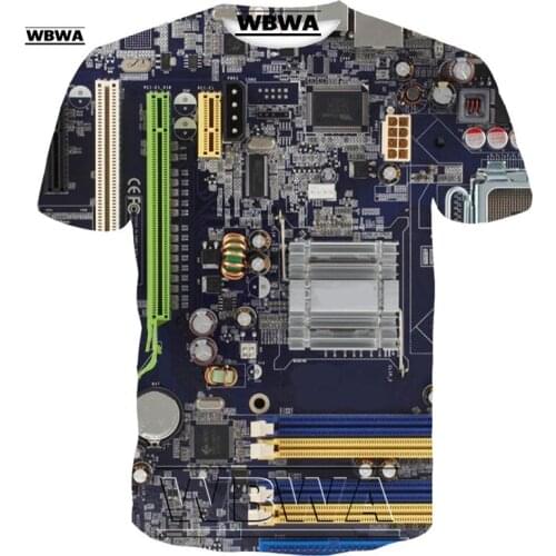 Mens motherboard T-shirt summer processor graphics 3D printed T-shirt sports T-shirt 2021 new jacket 01