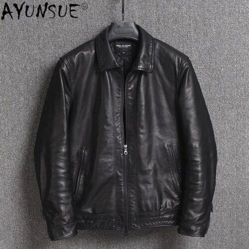 2021 Fashion Leather Jacket Men Spring Autumn Real Sheepskin Coat Motorcycle Coats and Jackets Clothes Men Bomber Jacket WPY3679