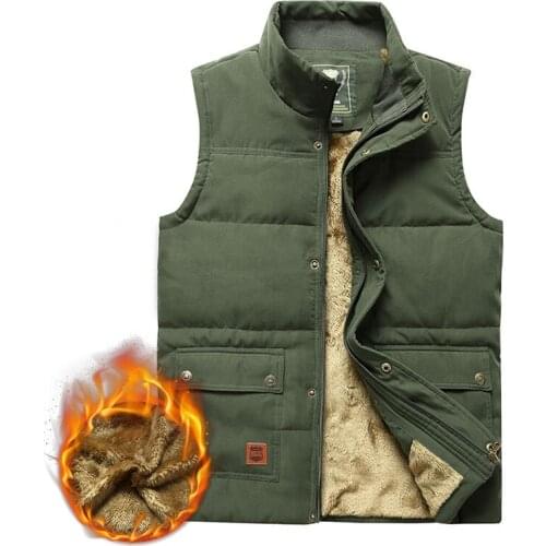 Mens Winter Sleeveless Jacket Fleece Thick Warm Vest Mens Casual Outwear Gilet Homme Vest Plus Size 5XL Multi Many Pocket Vest