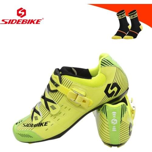 SIDEBIKE Men Cycling Shoes Road Sapatilha Ciclismo Self-locking Riding Bicycle Sneakers Wear-resistant Breathable Road Bike Shoe