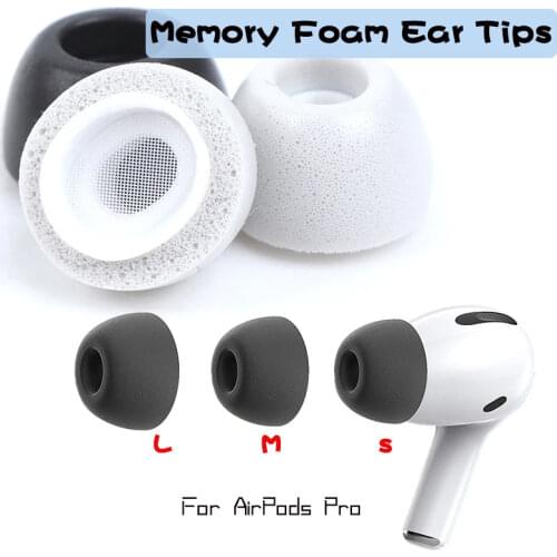 3/2/1Pair Memory Foam Tips For Apple AirPods Pro Ear Tips Foam Tips For AirPod Pro Replacement Eartips Earbuds Accessories S M L