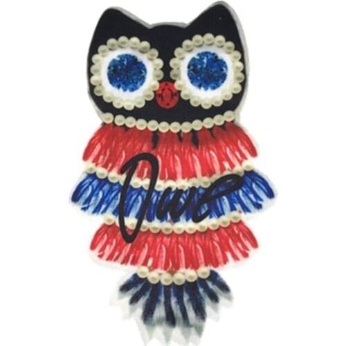 50pcs/Lot Embroidery Patches Letters Clothing Decoration Accessories Animal Owl Heat Transfer Diy Iron Heat Transfer Applique