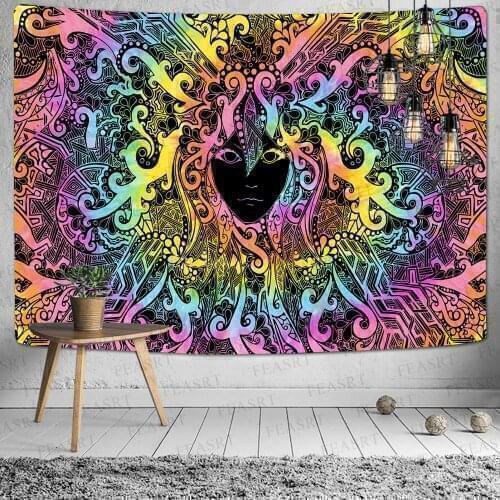 Simsant Mandela Wall hanging Tapestry psychedelic pattern yoga throw carpet Hippie Home Decor mandala Wall Tapestry Blanket