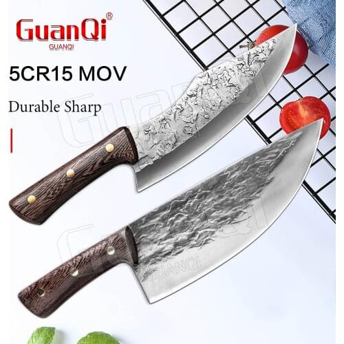 Stainless Steel Full Tang Handmade Forged Chef Knifes Professional Butcher Slaughter Cleaver Knife Kitchen Chopping Slicing Tool