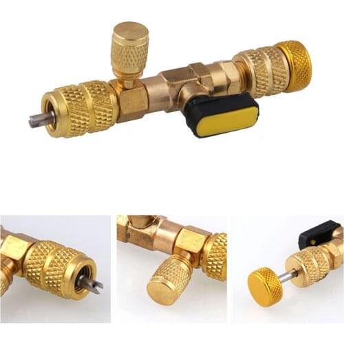 New Car Repair Tool Kit HVAC AC Schrader Valve Core Remover Dual Size 1/4" and 5/16" Port Installer Tool