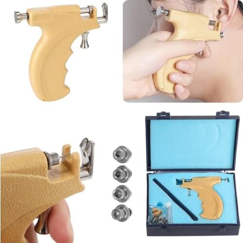 Professional No Pain Steel Safe Ear Nose Body Piercing Pro Steel Gun Tool Kit Instrument Studs Set Ear Nose Navel Jewelry Tool