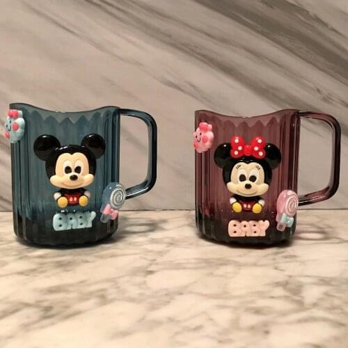 Disney Transparent Creative Home Childrens Cute Cartoon Toothbrushing Mouthwash Cup Student Thickening Toothbrushing Cup