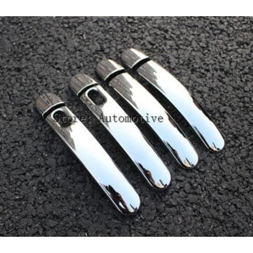 With Smart Holes Chrome Side Door Handle Cover Trim Bezel Molding Garnish For Vw Tiguan 2010-2015 Door Catch 2011 2012 2013 2014