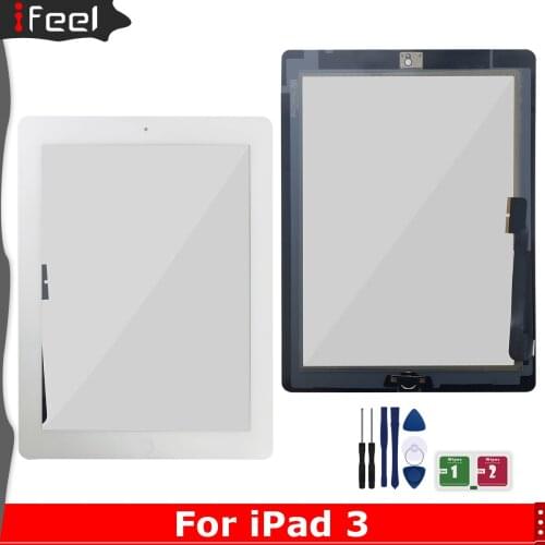 New For iPad 3 4 A1416 A1430 A1403 A1458 A1459 A1460 Touch Screen Sensor Glass Panel With Home Button
