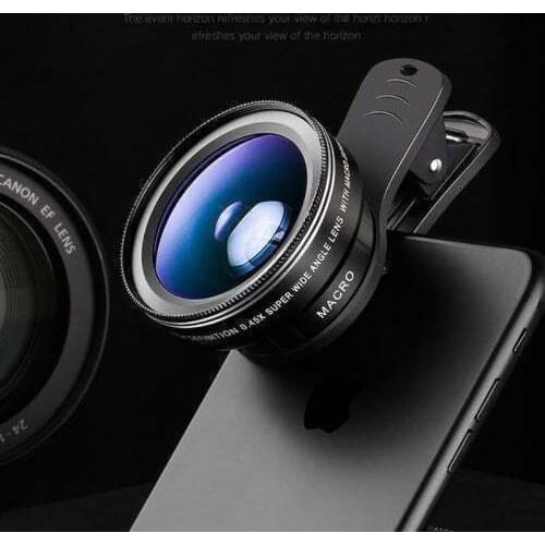 Universal 180 Degree Fish Eye Lens 0.67x Wide Angle Zoom Lens Fish Eye Macro Lenses Camera Kits with Clip Lens for Smartphone