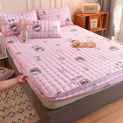 100% Cotton Folding Mattress Cover Protector Washable 1pc Fitted Sheet Bedsheet Bedspread without Pillowcase