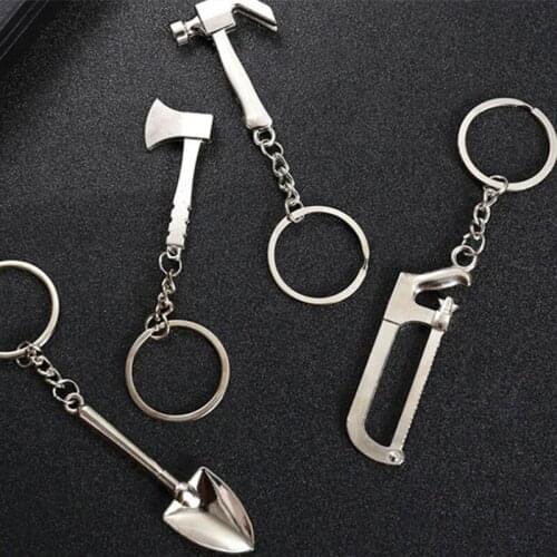 1PC Funny Simulation alloy tool key chain creative men and women universal wrench pliers shovel bag pendant anniversary Present