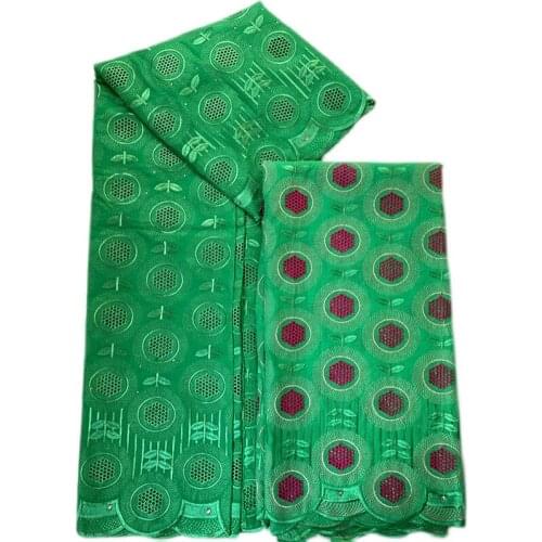 10 Yards Nigeria Lace Fabric Swiss Cotton Hot Drilling Embroidery Cloth