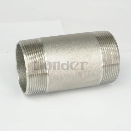 2" NPT Male 304 Stainless Steel 100mm Length Barrel Nipple Forged Pipe Fitting 2000 PSI Water Gas Oil