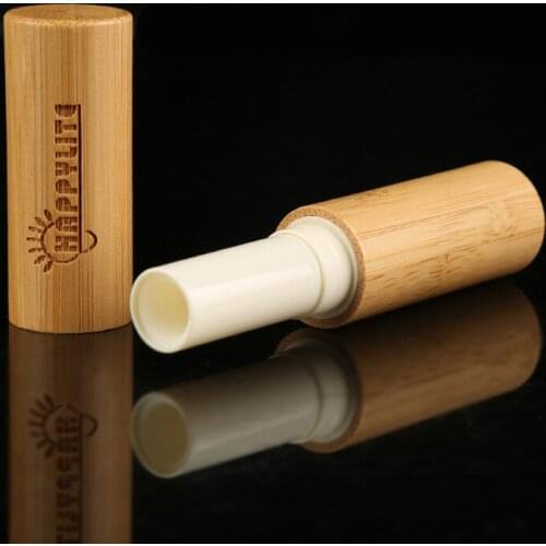 3ml Empty Natural Bamboo Cosmetic Containers DIY Lipstick Tubes Packaging Jars Beauty Lip Balm Containers Tubes